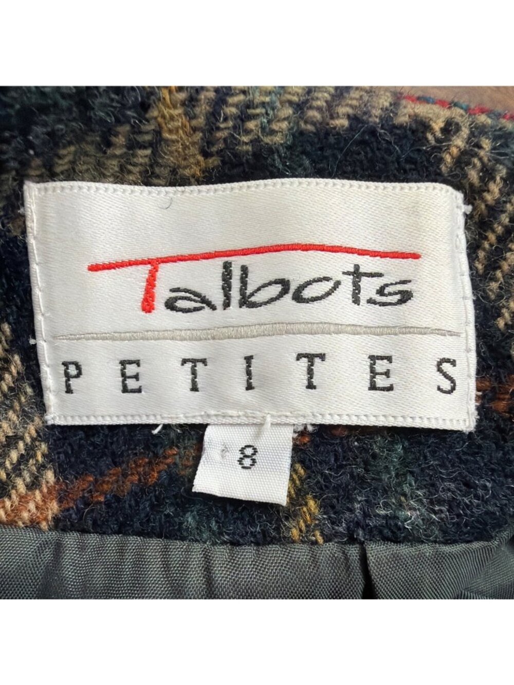 Talbots Womens Red & Green Plaid Wool Midi Skirt Button Accent Size 8 Petite image 6